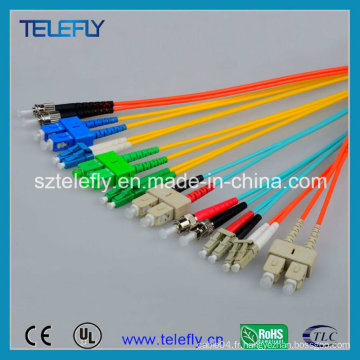 Câble de fibre optique Sc, câble optique LC, cordon de connexion optique FC